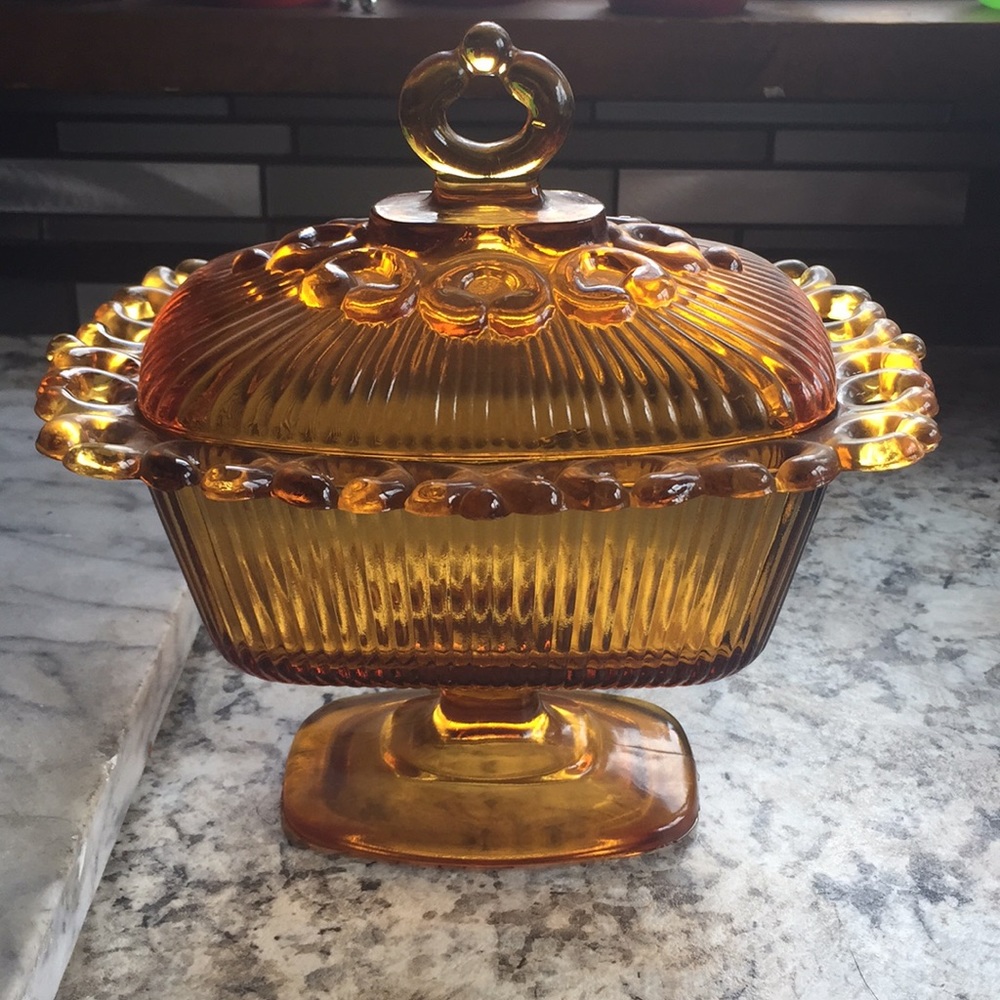 Carnival glass dish